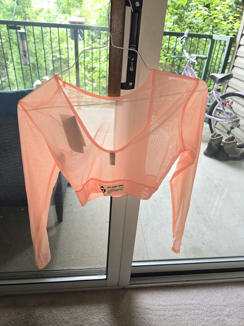 Under Armour Neon Coral Mesh Crop Top